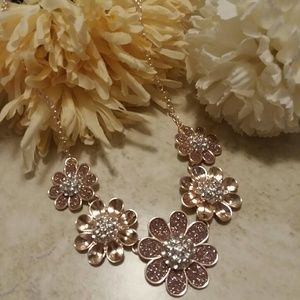 Just Reduced Rose Goldtone Flower Necklace